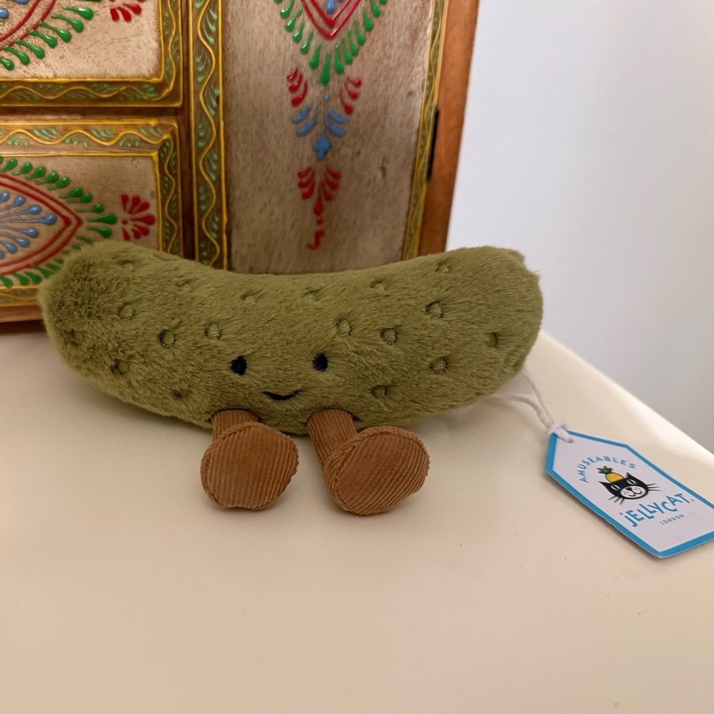 Jellycat Olive Plush Pickle with Brown Feet